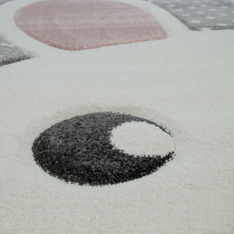 Finchamp Pink/Grey/White Rug, Rectangle 160 x 230cm