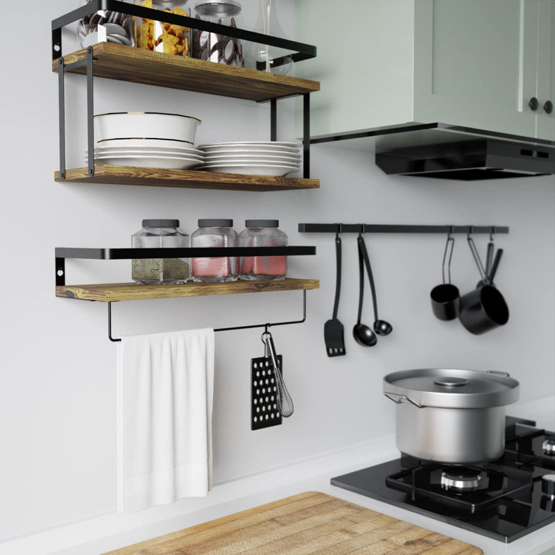 Serly 2 Piece Floating Shelf, Rucstic Brown