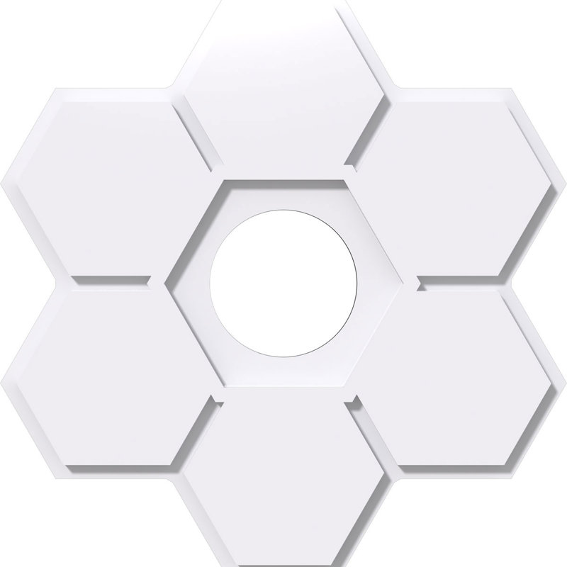 Médaillon de plafond contemporain en PVC de qualité architecturale 18 po x P 6 po x P 6 1/4 po x P 1 po