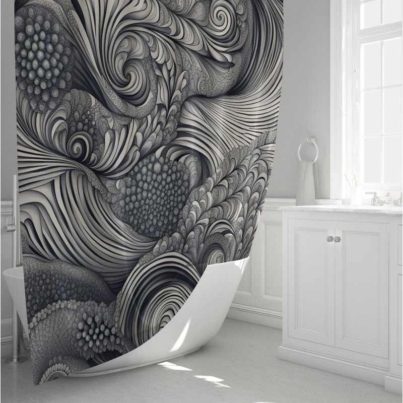 Emmalena Abstract Shower Curtain, 72" H x 70" W