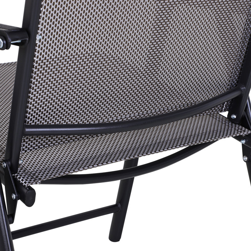 De 2 chaises d'extérieur pliantes, de chaises de patio empilables, pour la pelouse, le camping, la plage. Métal, gris, sans assemblage, capacité de charge de 242 lb