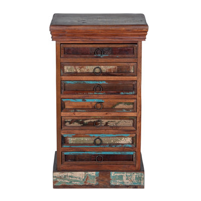 Armoire à bijoux rustique 7 tiroirs