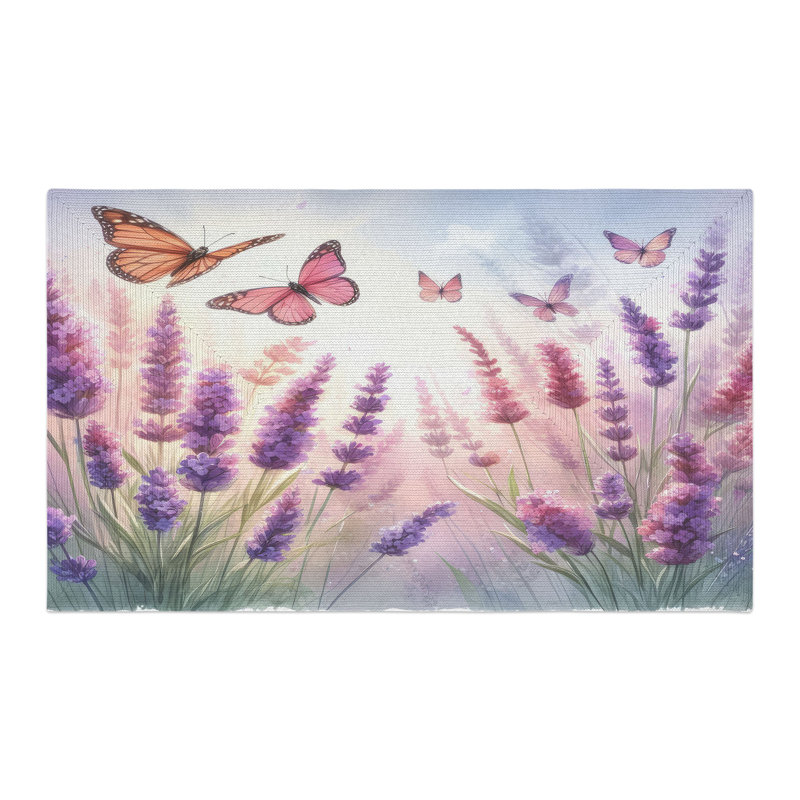 Tapis tressé Blossom & Butterflies, Rectangulaire 3 pi x 5 pi