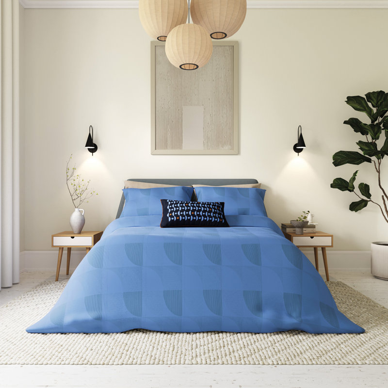 Axel  Duvet Cover Set , King Size Duvet Cover + 2 Pillowcases, Blue
