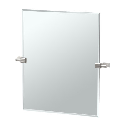 Bleu Modern Frameless Rectangle Bathroom Vanity Wall Mirror | Pivots and Beveled Mirror