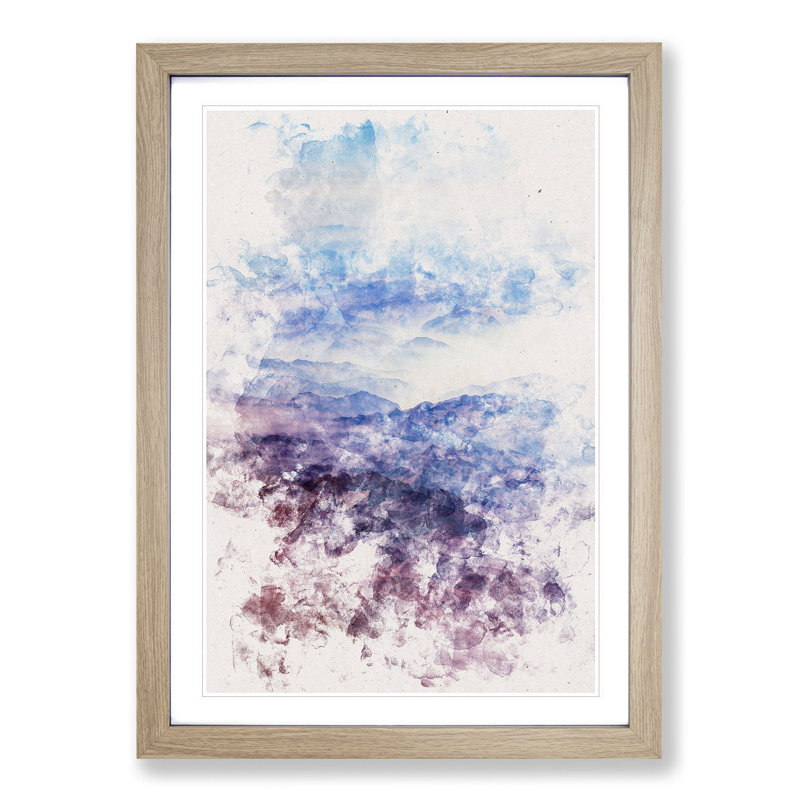 Mountain Range Adventure - Picture Frame Painting Print, Oak Framed, 33cm H x 24cm W x 2cm D