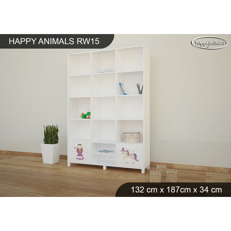 187cm H X 132cm W Kids Bookcase, White