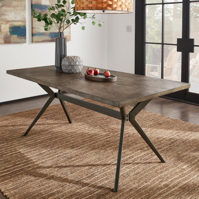 Sabine Pine Metal Base Dining Table
