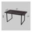 59" MDF wooden dining table and modern dining chair set of 4 pieces, medieval wooden kitchen dining table set, rectangular metal base, dining table and suede chair set-918577823-918577792