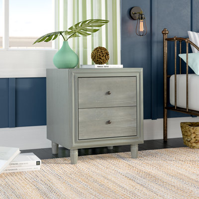Sadie 22'' W Solid Wood Nightstand with 2 Drawers - Modern Bedside End Table for Any Bedroom Storage