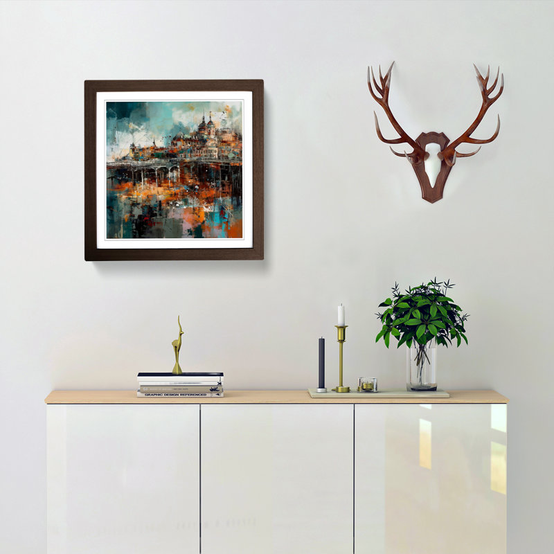 City Of Brighton Abstract Expressionism - Framed Print, Walnut