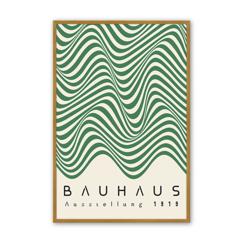 Bauhaus Curves in Motion, Cadre simple en or poli, H 37,25 po x l 25,25 po