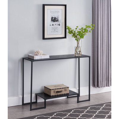 Hodgkins Modern Metal/Wood Console Sofa Table with Storage Shelf - Perfect for Entryways and Living Rooms