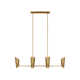 6 Light Metal Dimmable Linear Chandelier