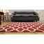 TAPIS DE SALLE ÉCOLOGIQUE EN LAINE TUFFÉE À LA MAIN - couleur rouge et blanc | Motif géométrique-1778363289