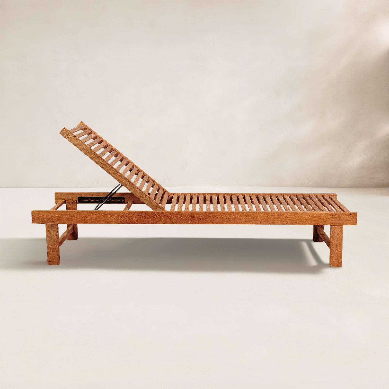 Arnoult 25" Teak Patio Chaise Lounge