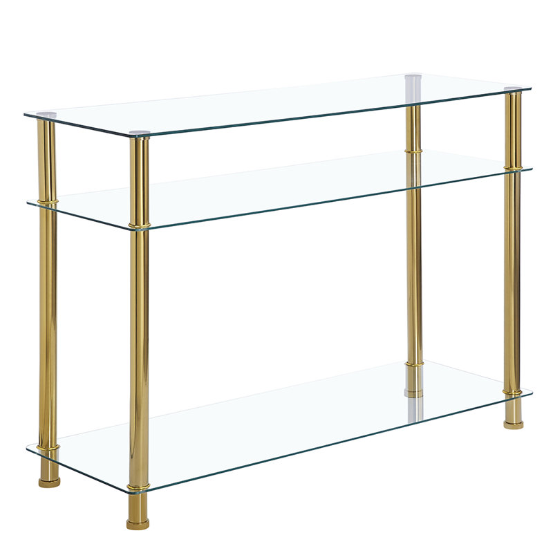 Allysyn 110cm Glass Top Console Table, Gold