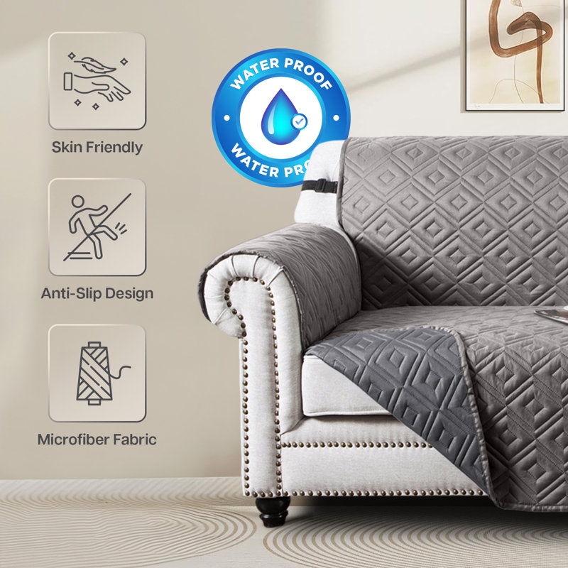 Reversible Waterproof Sofa Protector - Dual-Sided Sofa Protector Slipcover, 179cm H x 224cm W - (2 Seater)