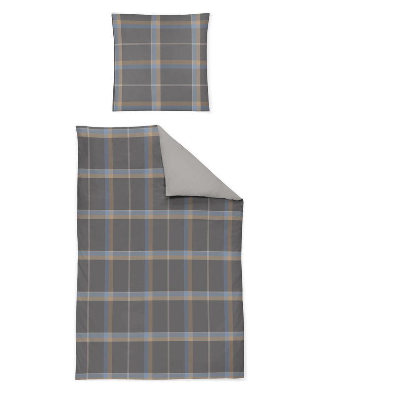 Sky 8422 Mako Satin Duvet Cover Set, Grey, 155 x 220cm - 1 Pillowcase ( 80 x 80cm)