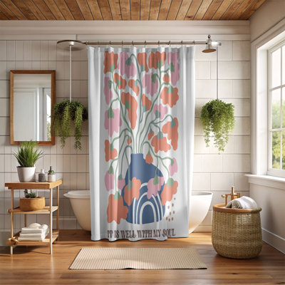 Rideau de douche standard 1 pièce Blessed Blooms