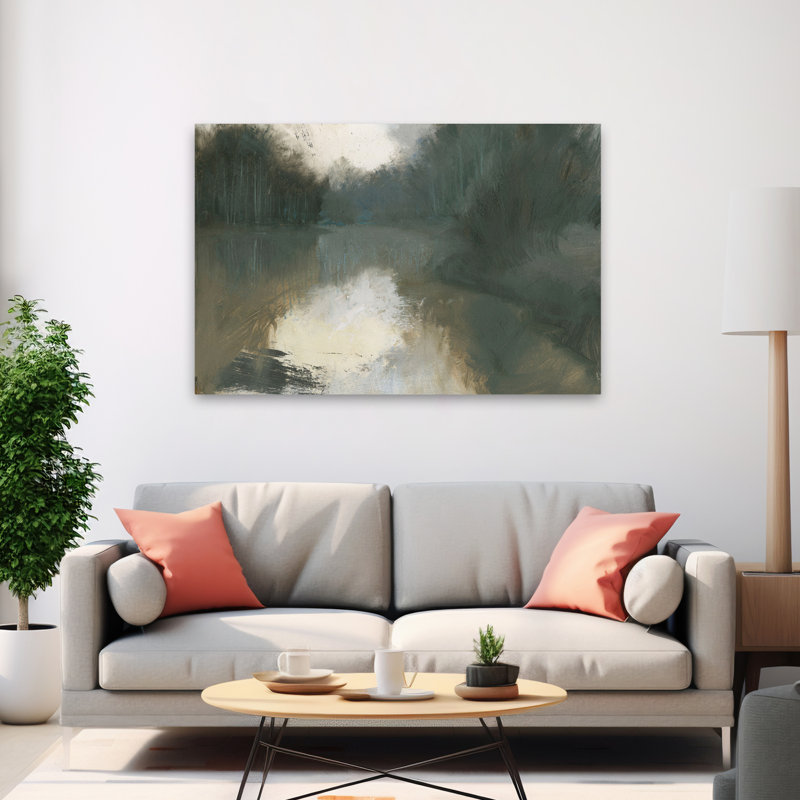 Art abstrait et brun Moody, H 40 po x l 60 po
