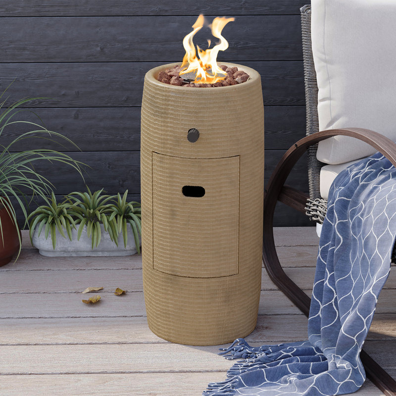 Colonne de feu ronde 15 001 BTU avec pierres de lave Latitude Run®, gris, Kaki