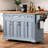 Kitchen Island With Modern Lines And Grey Blue Hue 54.62In Depth --2075301060