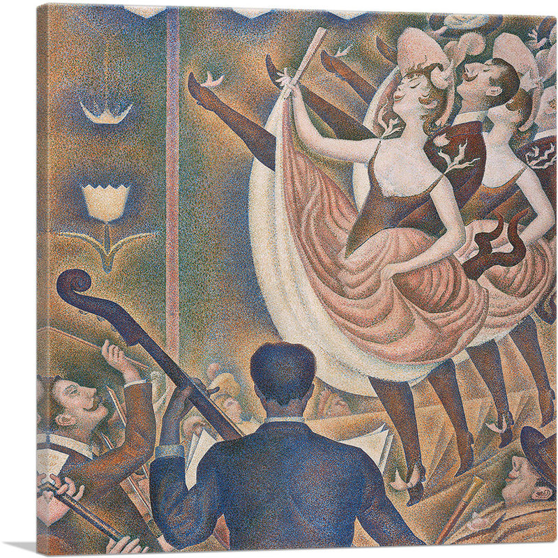 «Le Chahut 1890» par Georges Seurat, reproduction d'art sur toile tendue, H 18 po x l 18 po x 1,5 po