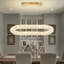 Luminaire suspendu en anneau 31,5 po pour îlot de cuisine moderne en cristal 