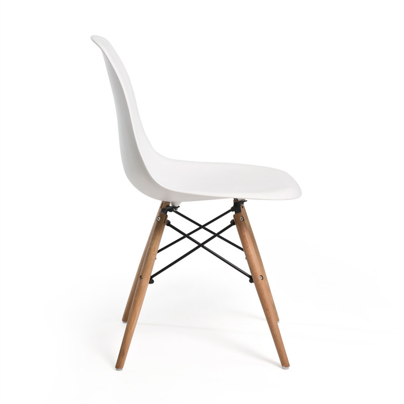 Ensemble de salle à manger en bois massif 5 pièces Sanja, Blanc