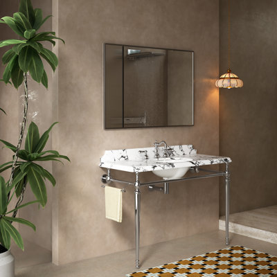 Ensemble de meuble-lavabo courbé et rayé 24 po avec tiroir Annora