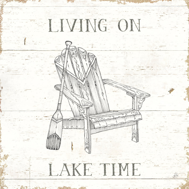 Lake Sketches IV by Daphne Brissonnet - Wrapped Canvas Typography, 122cm H x 122cm W