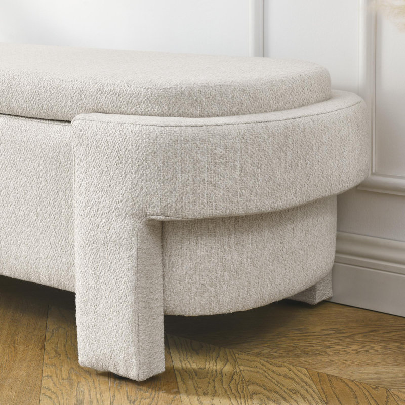 Kamrul Upholstered Storage Bench, Beige