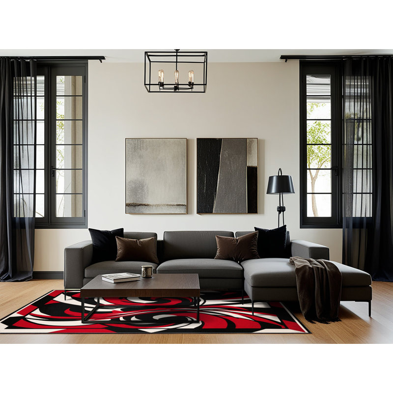 Midnight Phoenix Rug, Square 5'