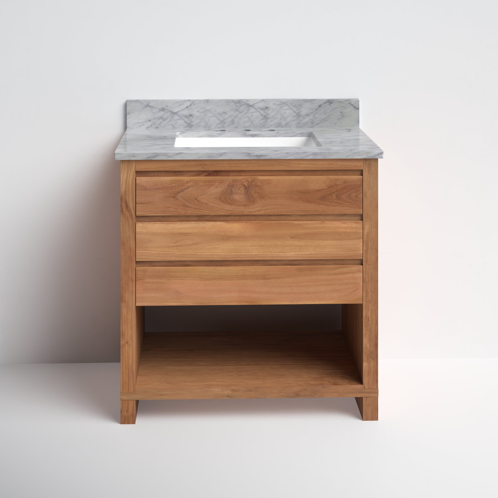 Keaton 31'' Single Bathroom Vanity, Natural Teak