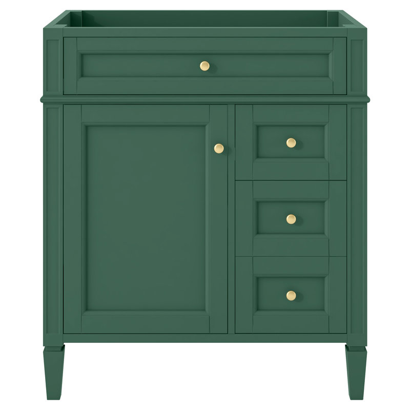 Meuble-lavabo moderne 30 po sans lavabo 30 po - 2 + 1 tiroirs, conception compacte, Vert