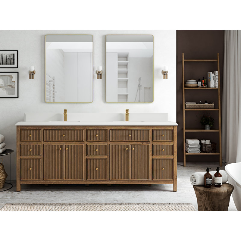 Ensemble de meuble-lavabo double 84 po Sonoma, Blanc
