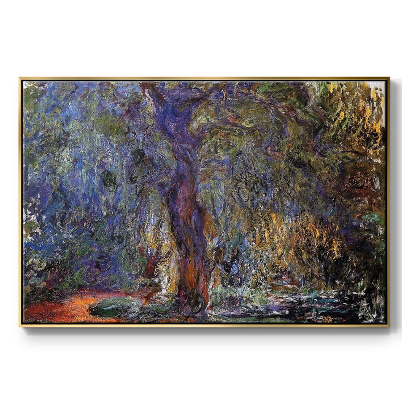 «Weeping Willow 3», reproduction d'art sur toile encadrée, H 17 po x l 25 po x P 2 po, Gold
