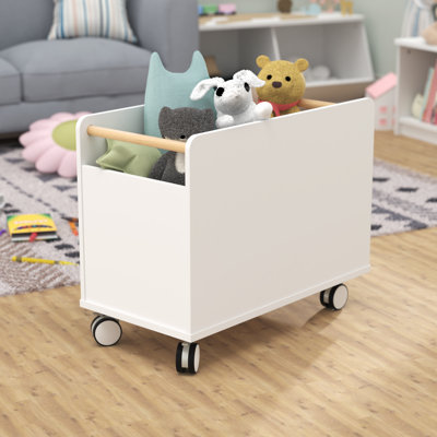 KidSpace White Toy Chest with Wheels