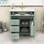 Meuble-lavabo moderne compact avec lavabo en céramique, tiroirs de rangement et tablette réglable-1210191707
