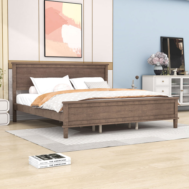 Lit plateforme en bois avec rangement sous le lit, Blanc, Très grand lit