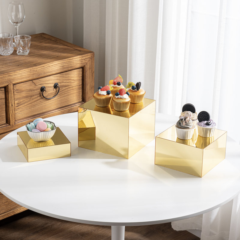 3-Piece Acrylic Dessert Display Stand Risers