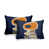 Orange / bleu marine / beige