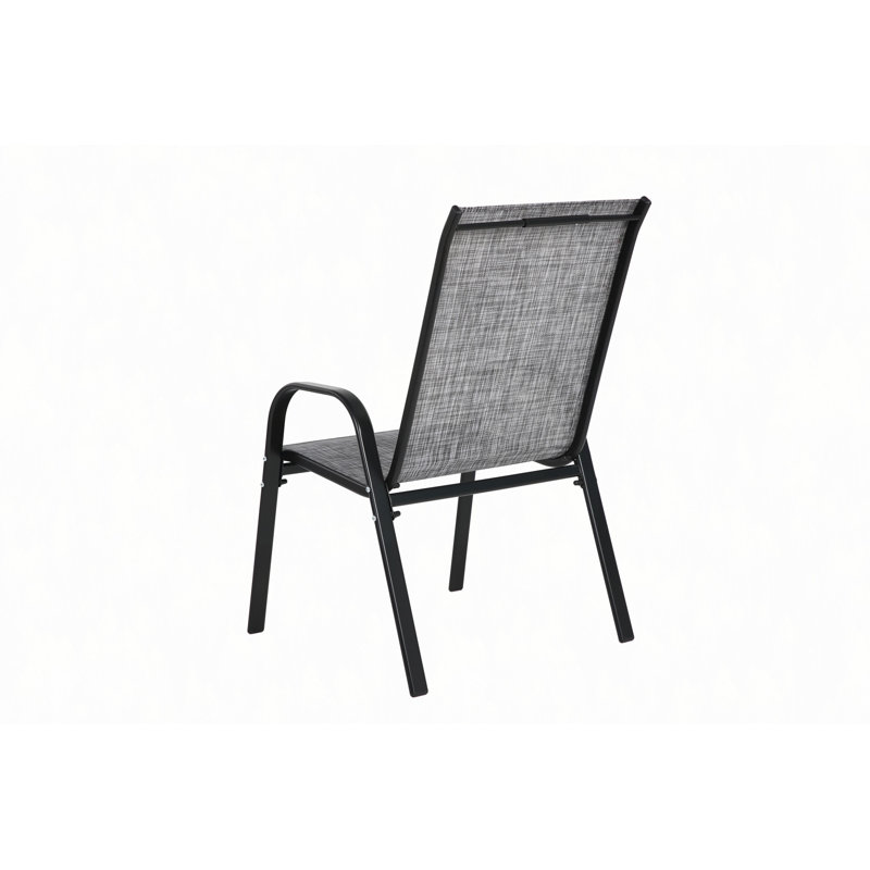 8 chaises de patio, chaises de camping d'extérieur en tissu respirant Textilene, ensemble de 2 chaises de jardin avec accoudoirs à dossier haut pour patio de jardin