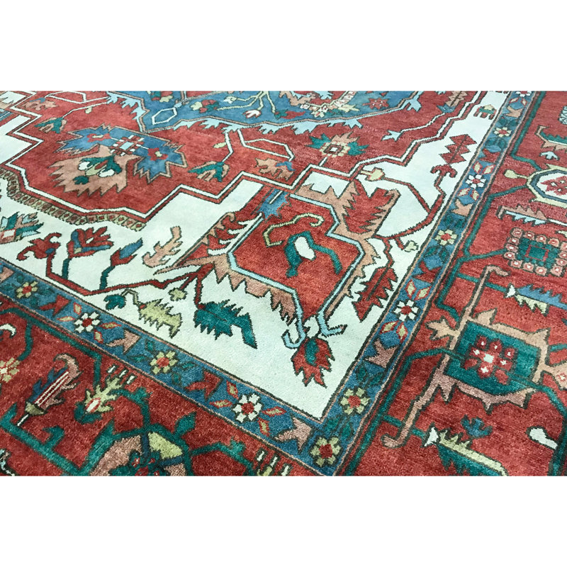 Tapis rouille et rouille de haute qualité noué à la main