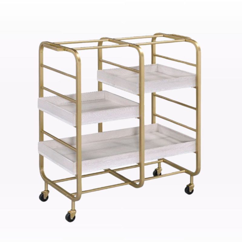 Dax serving cart, Gold/White