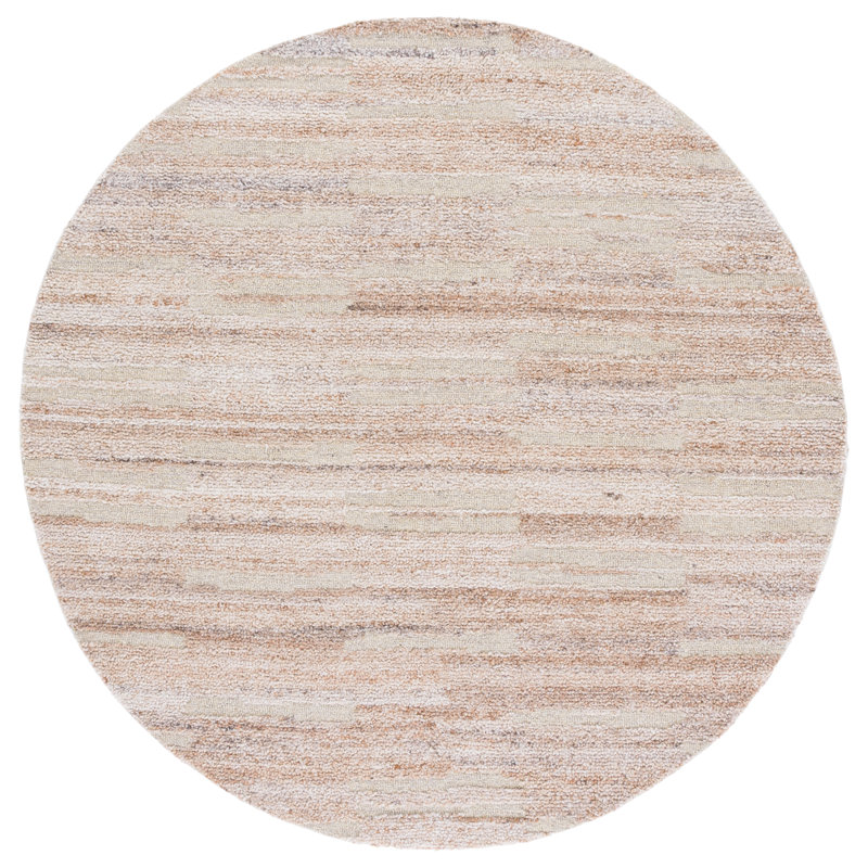 Pine Hand Tufted Performance No Pattern Rug, Round 6'