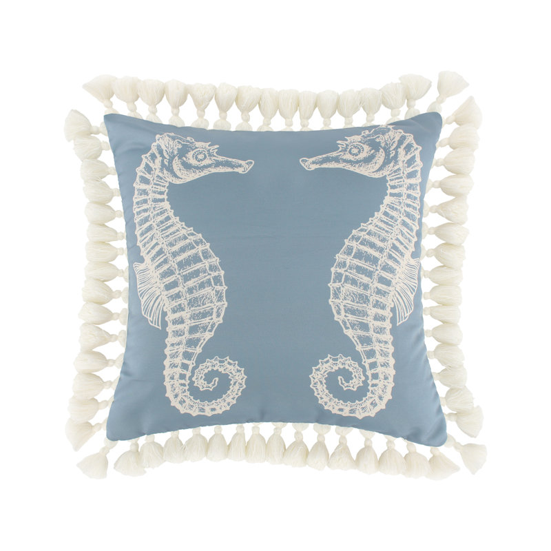 Coastal Blue and Beige Embroidered Kids Pillow Set