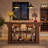 63-Inch Rectangle Solid Wood Counter Height Bar Table with Storage