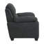 Chaise en peluche avec tissu texturé gris foncé, capitonnage et structure en bois massif pour les salons modernes-596647267